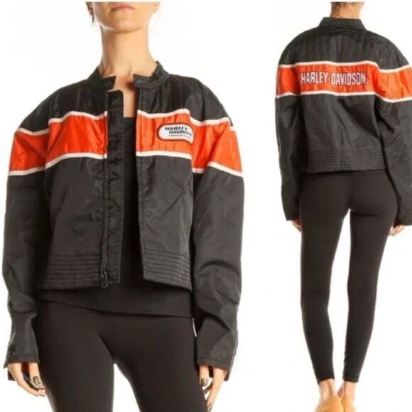 Vintage 2005 Harley Davidson Women’s Racing Motorcycle Jacket Size Medium - Picture 1 of 12